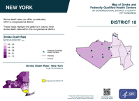 NY Congressional District 18 Stroke and Federally Qualified Health Centers Map 119th Congress