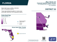 FL Congressional District 20 Stroke and Federally Qualified Health Centers Map 119th Congress