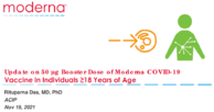 Update on 50 g booster dose of Moderna COVID19 vaccine in individuals 18 years of age