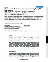 Global analysis of patterns of gene expression during Drosophila embryogenesis