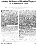 Assessing The Balance Of Physician Manpower In A Metropolitan Area