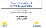 Economic analysis of COVID19 vaccination