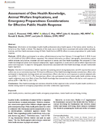Assessment of One Health Knowledge Animal Welfare Implications and Emergency Preparedness Considerations for Effective Public Health Response