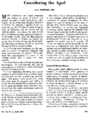 Considering the aged