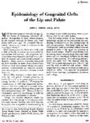 Epidemiology of congenital clefts of the lip and palate