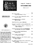 Public Health Reports  v 81 no 11 November 1966  table of contents