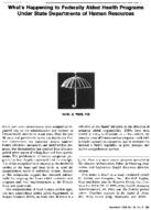 Whats happening to federally aided health programs under state departments of human resources