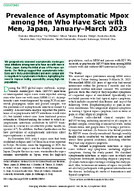 Prevalence of Asymptomatic Mpox among Men Who Have Sex with Men Japan JanuaryMarch 2023