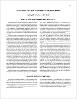 Developing Toolbox Training Materials For Mining  What Is Toolbox Training And Why Use It Strategies For Improving Miners Training