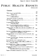 Public Health Report  v 68 no 10  table of contents