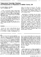 Tuberculosis prevention practices and perspectives of physicians in DeKalb County GA