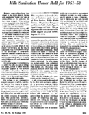 Milk sanitation honor roll for 195153