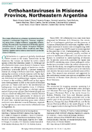 Orthohantaviruses in Misiones Province Northeastern Argentina