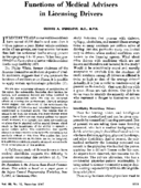 Functions Of Medical Advisers In Licensing Drivers