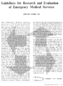 Guidelines For Research And Evaluation Of Emergency Medical Services