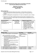 National Conversation on Public Health and Chemical Exposures Education and Communication Workgroup Meeting No 9 Summary In Person Washington DC August 5 2010 Final Document