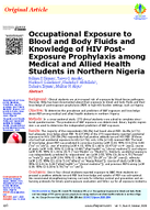 Occupational Exposure to Blood and Body Fluids and Knowledge of HIV PostExposure Prophylaxis Among Medical and Allied Health Students in Northern Nigeria