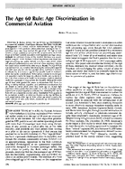 The Age 60 Rule Age Discrimination in Commercial Aviation