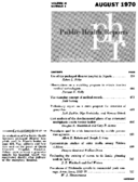 Public Health Reports  v 85 no 8  table of contents