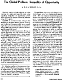 The global problem inequality of opportunity