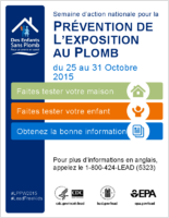 Semaine daction nationale pour la Prvention de LExposition au Plomb du 25 au 31 Octobre 2015