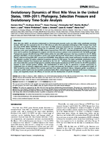 Evolutionary Dynamics of West Nile Virus in the United States 19992011 Phylogeny Selection Pressure and Evolutionary TimeScale Analysis