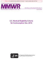 US Medical Eligibility Criteria for Contraceptive Use 2016