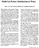 MediCal patient satisfaction in Watts