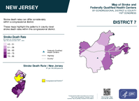 NJ Congressional District 07 Stroke and Federally Qualified Health Centers Map 119th Congress