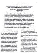 Worker Monitoring Tests for Carpal Tunnel Syndrome Results from an Industrial Longitudinal Study