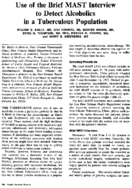 Use of the brief MAST interview to detect alcoholics in a tuberculous population