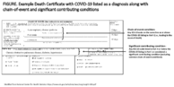 Figure Example Death Certificate with COVID19 Listed as a Diagnosis Along with Chainofevent and Significant Contributing Conditions