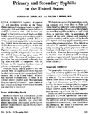 Primary and secondary syphilis in the United States