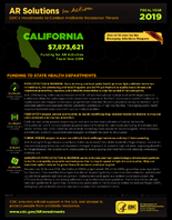 CDCs Investments to Combat Antibiotic Resistance Threats California Fiscal Year 2019