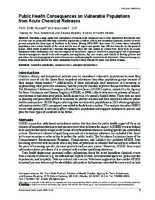 Public Health Consequences on Vulnerable Populations from Acute Chemical Releases
