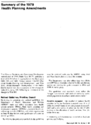 Summary Of The 1979 Health Planning Amendments