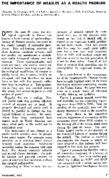 The importance of measles as a health problem