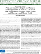 PCD Appoints New Experts and Releases Four Supplements in 2020 on COVID19 CDC High Obesity Program Public Health and Pharmacy and Mental Health