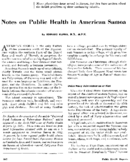 Notes on public health in American Samoa
