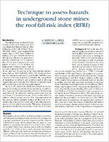 Technique to Assess Hazards in Underground Stone Mines the Roof Fall Risk Index RFRI