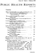 Public Health Report  v 68 no 2  table of contents