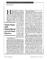 Healthy People 2000 Meshing National And Local Health Objectives