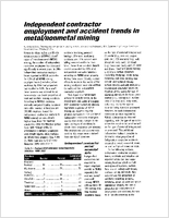 Independent Contractor Employment And Accident Trends In MetalNonmetal Mining