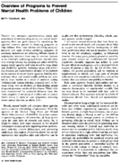 Overview Of Programs To Prevent Mental Health Problems Of Children
