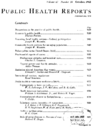 Public Health Reports  v 67 no 10  table of contents