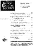 Public Health Rep v 74 no 4  table of contents