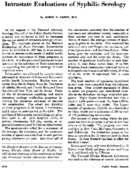 Intrastate evaluations of syphilis serology