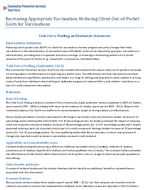 Increasing Appropriate Vaccination Reducing Client OutofPocket Costs for Vaccinations
