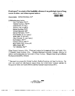 Final report on a study of the feasibility of research on pathologic types of lung cancer in silica and radonexposed miners
