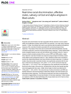 RealTime Racial Discrimination Affective States Salivary Cortisol and AlphaAmylase in Black Adults